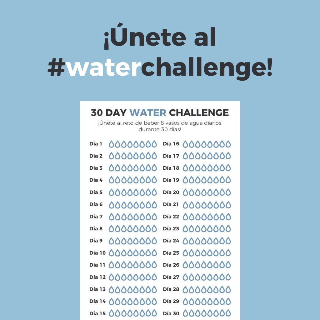 IMPRIMIBLE – ¡Únete al 30 day water challenge!